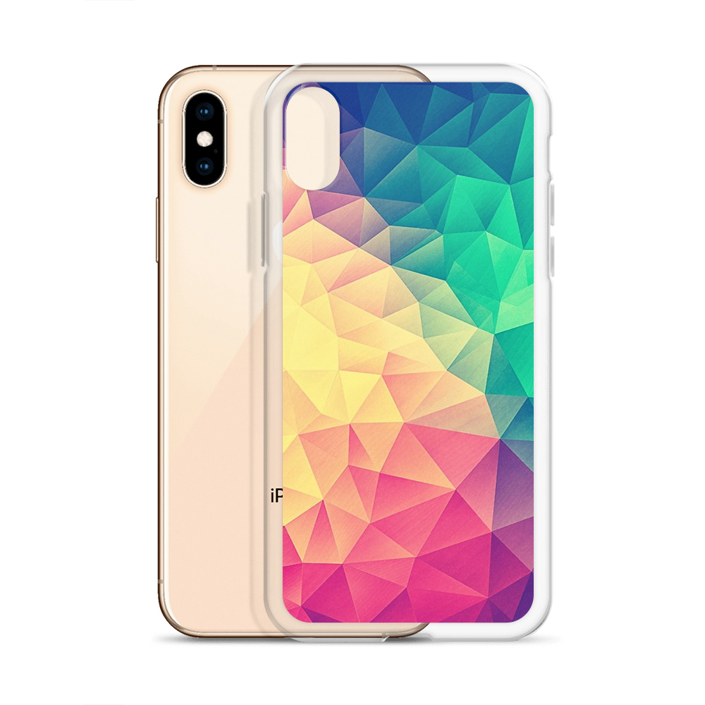 Abstract Polygon Multi Color Cubism Low Poly Triangle iPhone X Case, XS, XR, XS Max
