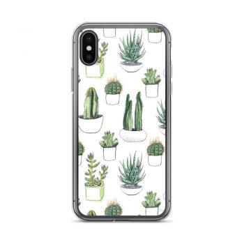 Watercolour Cacti Succulents iPhone X Case, XS, XR, XS Max