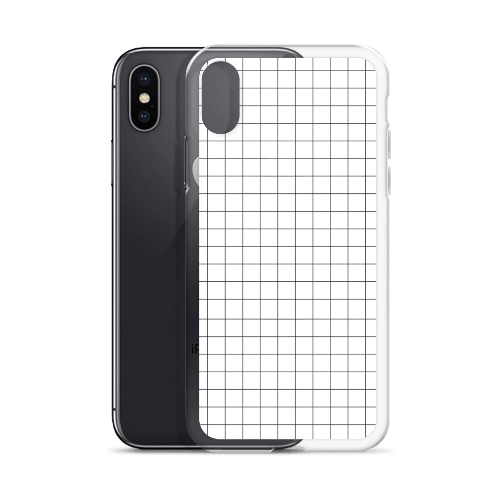 Black Grid iPhone Clear Case - Quotysee.com
