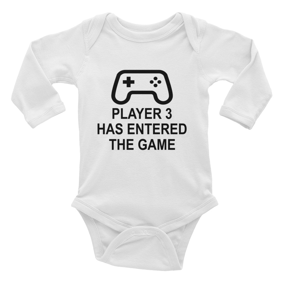 Player 3 Has Entered the Game Quote Baby Bodysuit Long Sleeve