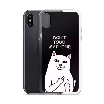 Don't Touch My Phone Cat Ripndip iPhone Clear Case