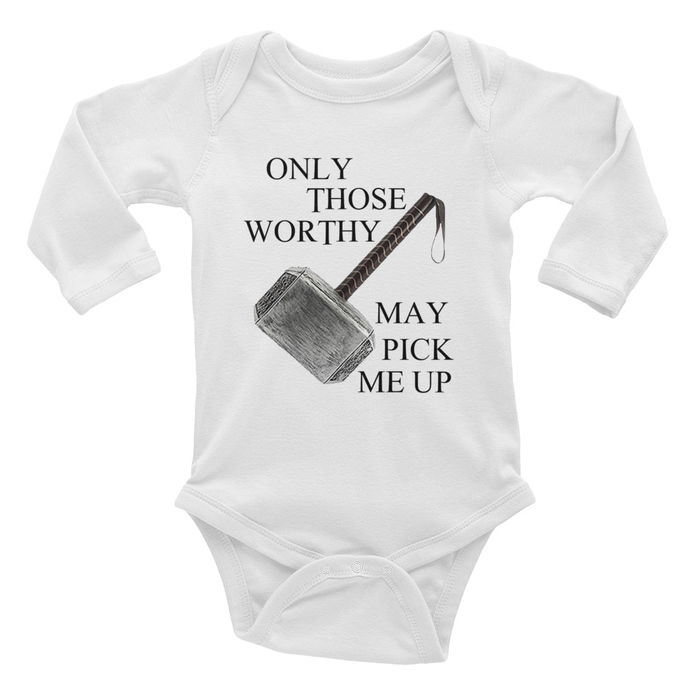 Only Those Worthy Thor Baby Bodysuit Long Sleeve