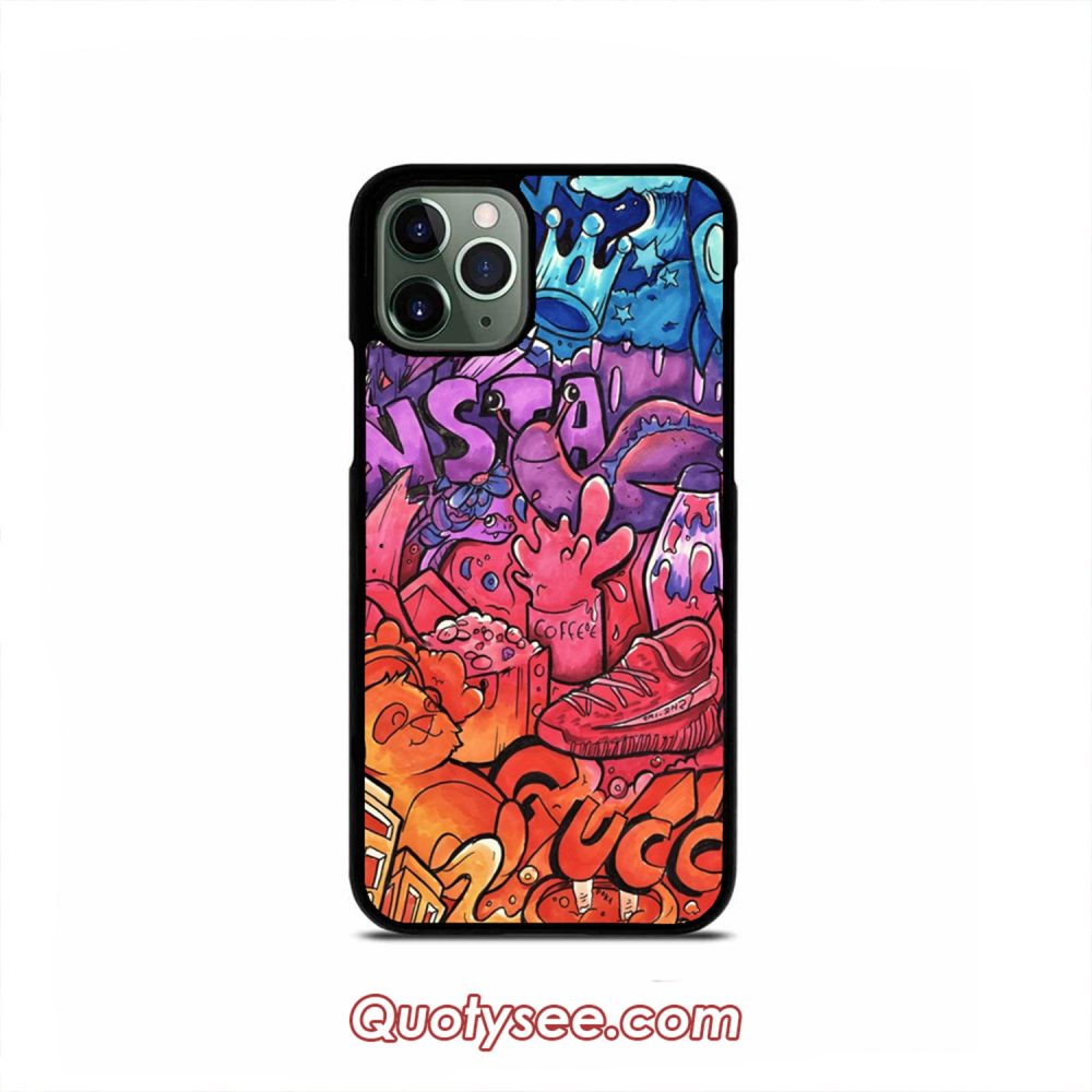 INSTAGRAM Copic Marker Doodle Art iPhone Case 11 11 Pro 11 Pro Max XS Max XR X 8 8 Plus 7 7 Plus 6 6S