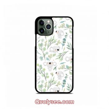 Koala and Eucalyptus Pattern iPhone Case 11 11 Pro 11 Pro Max XS Max XR X 8 8 Plus 7 7 Plus 6 6S