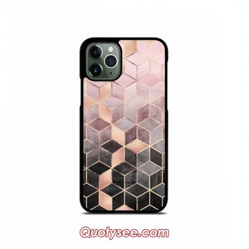 Pink And Grey Gradient Cubes iPhone Case 11 11 Pro 11 Pro Max XS Max XR X 8 8 Plus 7 7 Plus 6 6S