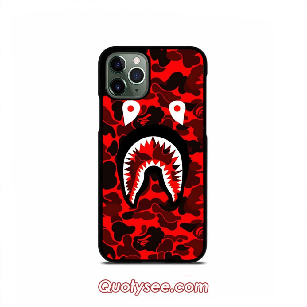 Red Bape Camo Shark iPhone Case 11 11 Pro 11 Pro Max XS Max XR X 8 8 Plus 7 7 Plus 6 6S