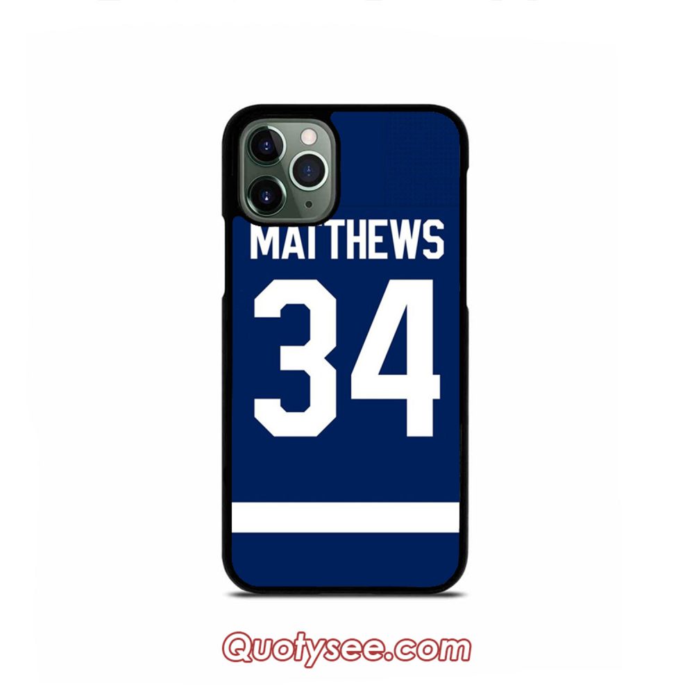 Toronto Maple Leafs Auston Matthews Home Jersey iPhone Case 11 11 Pro 11 Pro Max XS Max XR X 8 8 Plus 7 7 Plus 6 6S