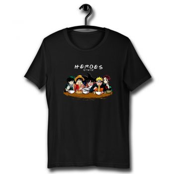 Heroes Anime Manga Goku Luffy Naruto Deku Tanjirou Unisex T Shirt