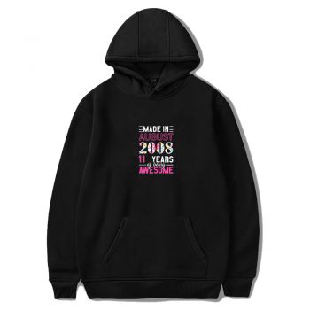 Made In August 2008 11th Birthday Unisex Hoodie