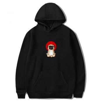 Meditation Pug Blood Moon Yoga Puppy Pet Dog Unisex Hoodie