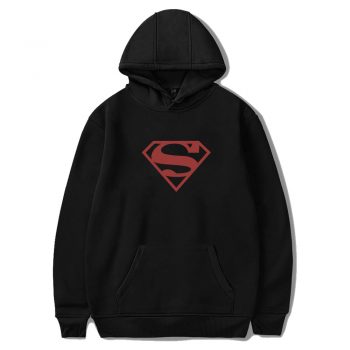 Superboy Superman Costume Red On Black Shield Dc Comics Unisex Hoodie