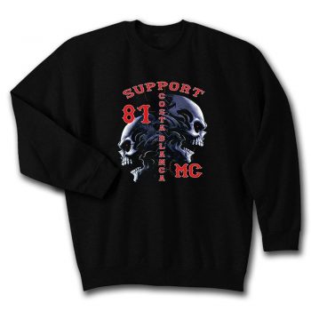 01 Support81 Hells Angels Tribal Scull Black Biker Unisex Sweatshirt