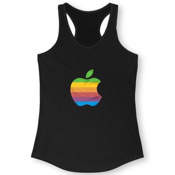 Apple Computer 80s Rainbow Logo Women Racerback