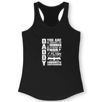 Daddy Superhero Quote Women Racerback