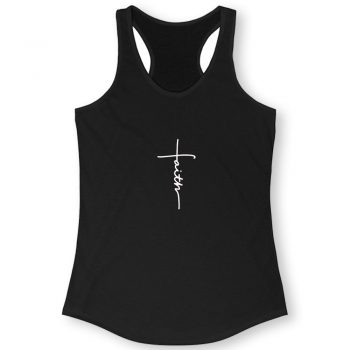 Faith Signature Art Quote Women Racerback