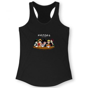 Heroes Anime Manga Goku Luffy Naruto Deku Tanjirou Women Racerback