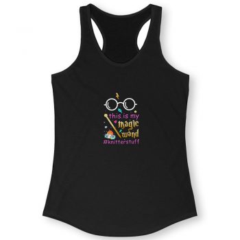 Knitter This Is My Magic Wand Knitterstuff Funny Quote Women Racerback