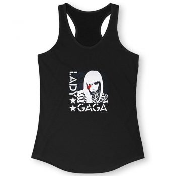 Lady Gaga Red Bolt Pop Concert Women Racerback