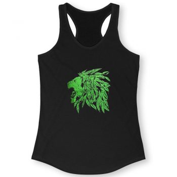 Lion Head Marijuana Plant Women Racerback