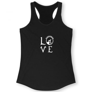 Love Doberman Quote Women Racerback