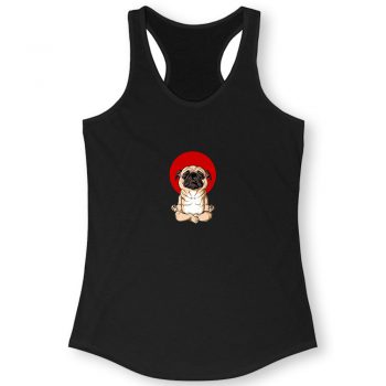 Meditation Pug Blood Moon Yoga Puppy Pet Dog Quote Women Racerback