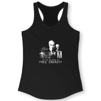 Nikola Tesla Conspiracy Free Energy Women Racerback