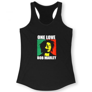 One Love Reggae Rasta Quote Women Racerback