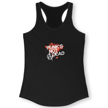 Punks Not Dead Rock Quote Women Racerback