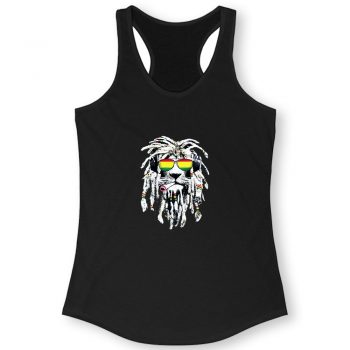 Rasta Lion Reggae Smoke Blunt Marijuana Weed Women Racerback