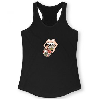 Rolling stones 70s floral Quote Women Racerback