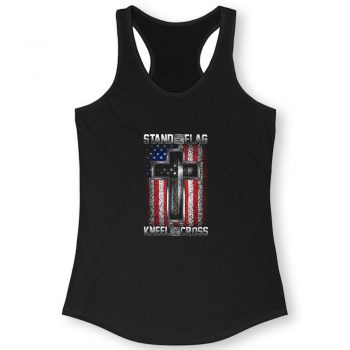 Stand For The Flag Kneel For The Cross Women Racerback