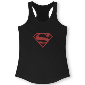 Superboy Superman Costume Red On Black Shield Dc Comics Quote Women Racerback
