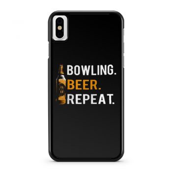 Bowling Beer Repeat Novelty Bowling Apparel Novelty Bowling Apparel iPhone X Case iPhone XS Case iPhone XR Case iPhone XS Max Case