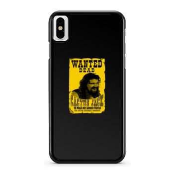 Cactus Jack Mick Foley Yellow Poster Wanted Dead iPhone X Case iPhone XS Case iPhone XR Case iPhone XS Max Case