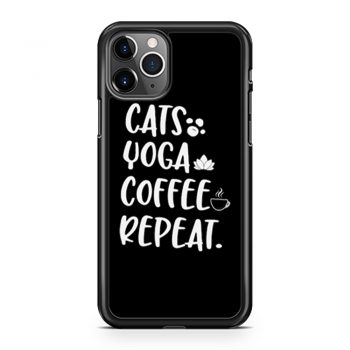 Cats Coffee Caffeine Yoga iPhone 11 Case iPhone 11 Pro Case iPhone 11 Pro Max Case