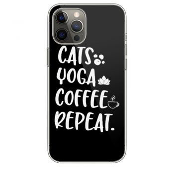 Cats Coffee Caffeine Yoga iPhone 12 Case iPhone 12 Pro Case iPhone 12 Mini iPhone 12 Pro Max Case