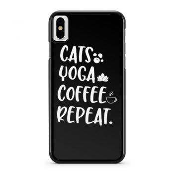 Cats Coffee Caffeine Yoga iPhone X Case iPhone XS Case iPhone XR Case iPhone XS Max Case