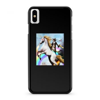 Crazy Cat Unicorn Rainbow Funny iPhone X Case iPhone XS Case iPhone XR Case iPhone XS Max Case