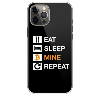 Cryptocurrency Blockchain Hodl BTC Bitcoin Miner Eat Sleep Mine Repeat iPhone 12 Case iPhone 12 Pro Case iPhone 12 Mini iPhone 12 Pro Max Case