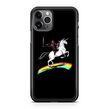 Deadpool Riding a Unicorn on a Rainbow iPhone 11 Case iPhone 11 Pro Case iPhone 11 Pro Max Case