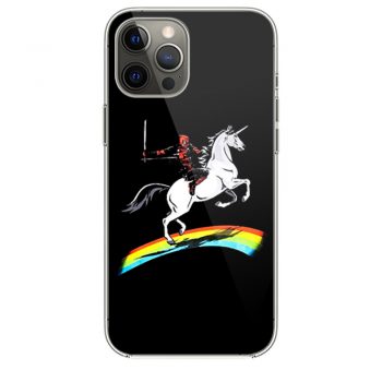 Deadpool Riding a Unicorn on a Rainbow iPhone 12 Case iPhone 12 Pro Case iPhone 12 Mini iPhone 12 Pro Max Case