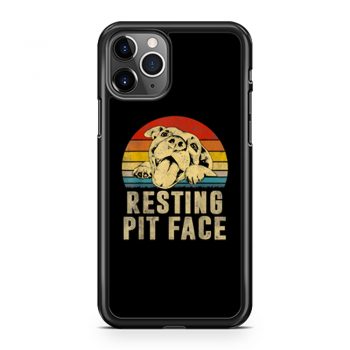 Dog Pitbull Resting Pit Face Vintage iPhone 11 Case iPhone 11 Pro Case iPhone 11 Pro Max Case