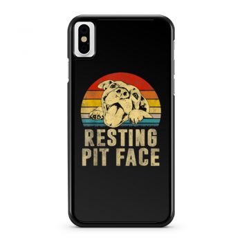 Dog Pitbull Resting Pit Face Vintage iPhone X Case iPhone XS Case iPhone XR Case iPhone XS Max Case