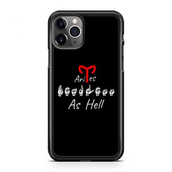 FEARLESS AS HELL ARIES ASL Sign Language iPhone 11 Case iPhone 11 Pro Case iPhone 11 Pro Max Case