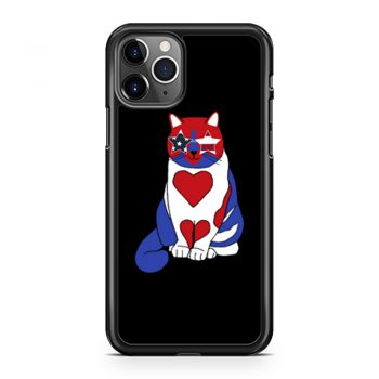 Funny Cat 4th of July American Flag iPhone 11 Case iPhone 11 Pro Case iPhone 11 Pro Max Case