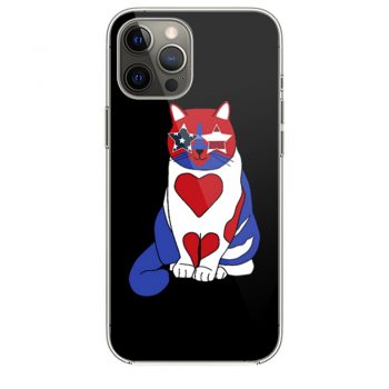 Funny Cat 4th of July American Flag iPhone 12 Case iPhone 12 Pro Case iPhone 12 Mini iPhone 12 Pro Max Case