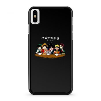 Heroes Anime Manga Goku Luffy Naruto Deku Tanjirou iPhone X Case iPhone XS Case iPhone XR Case iPhone XS Max Case