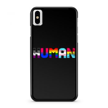 Human Lgbt Gay Pride Month Transgender Rainbow Equal iPhone X Case iPhone XS Case iPhone XR Case iPhone XS Max Case