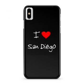 I Love Heart San Diego iPhone X Case iPhone XS Case iPhone XR Case iPhone XS Max Case
