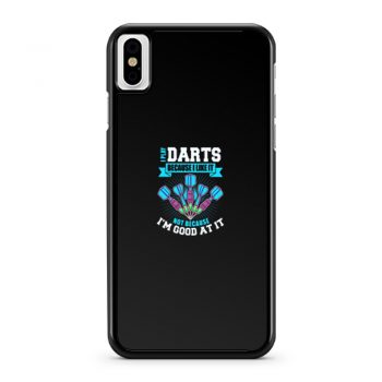 I Play Darts Because I Like It Not Because Im Good At It iPhone X Case iPhone XS Case iPhone XR Case iPhone XS Max Case